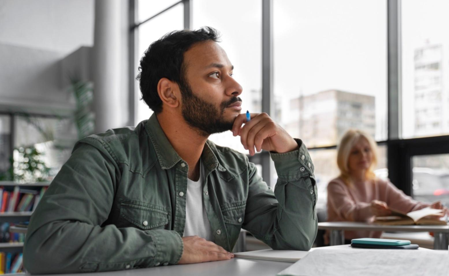 Students working on budgeting exercises